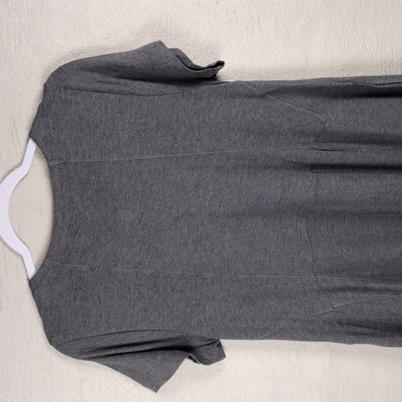 Soft Surroundings Gray Round Neck 1/4 Zip Short Sleeve Above Knee Shift Dress - Picture 11 of 13